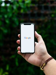 Person Searching Google for SEO Tip